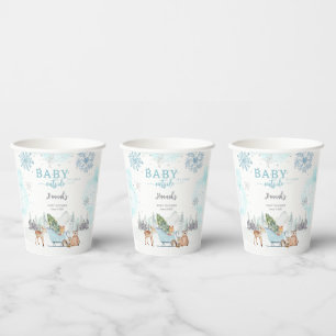 Baby It's Cold Winter Woodland Outside Baby Shower Paper Cups