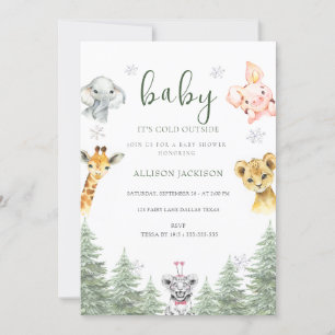 Baby It's Cold Woodland Outside Baby Shower Invitation