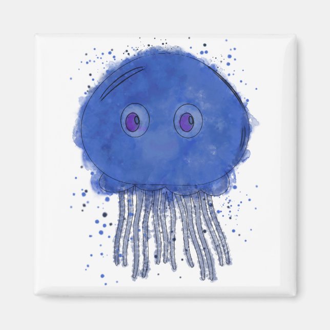 Baby Jellyfish Watercolor Magnet (Front)