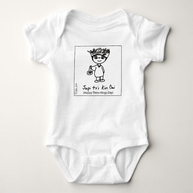 Baby Jersey Bodysuit Happy Three Kings Day (Front)