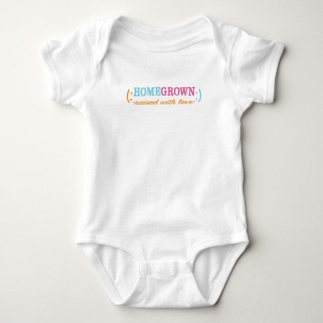 Baby Jersey Bodysuit "HomeGrown"/PINK (Front)
