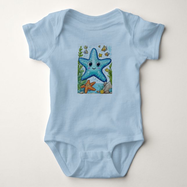  Baby Jersey Bodysuit Starfish (Front)
