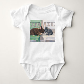 Baby Jersey Bodysuit - Two Adorable Rabbits