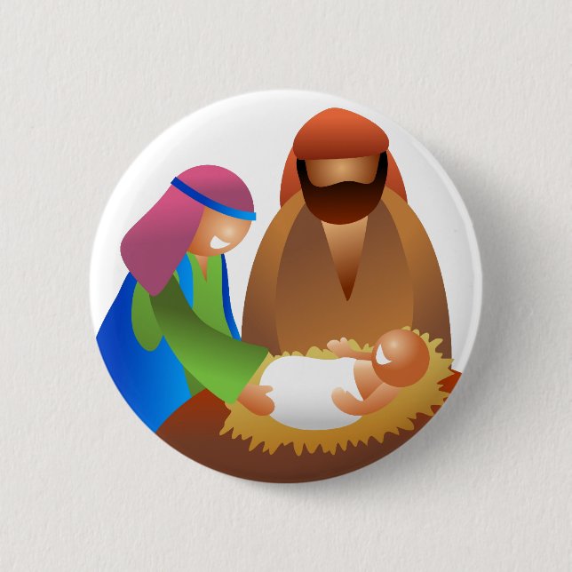 Baby Jesus 6 Cm Round Badge (Front)