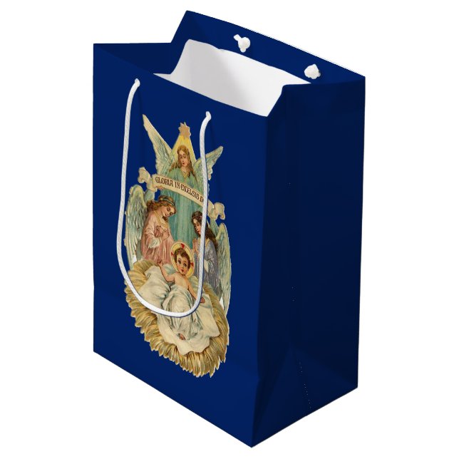 Baby Jesus and Angels Medium Gift Bag (Front Angled)
