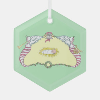 Baby Jesus Cartouche Glass Tree Decoration