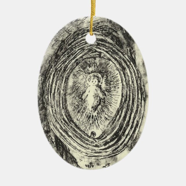 Baby Jesus Ceramic Ornament (Front)