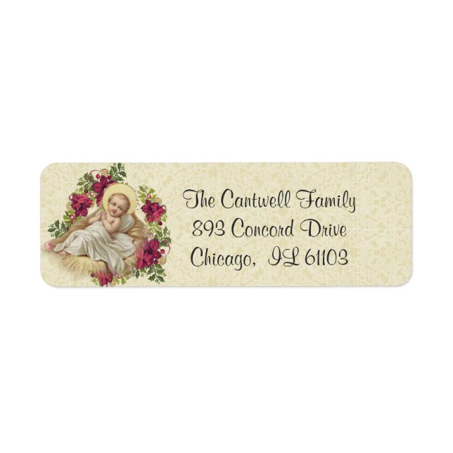 Baby Jesus Christmas Floral Wreath (Front)