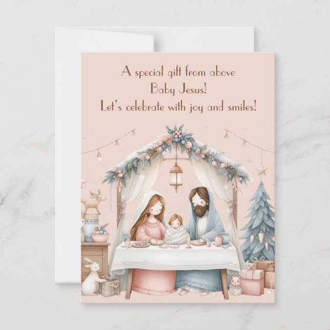 Baby Jesus Christmas Greeting Card (Front)