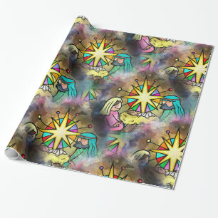 Baby Jesus Christmas Watercolour Wrapping Paper