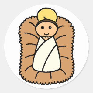 Baby Jesus Classic Round Sticker