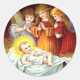 Baby Jesus Classic Round Sticker