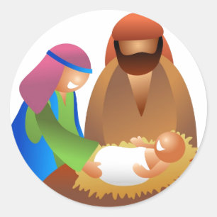 Baby Jesus Classic Round Sticker