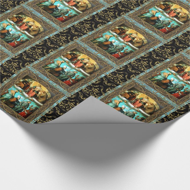 Baby Jesus Elegant Christmas Holiday Wrapping Paper (Corner)