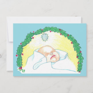 Baby Jesus Enwreathed Holiday Card