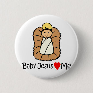Baby Jesus Heart (Loves) Me 6 Cm Round Badge