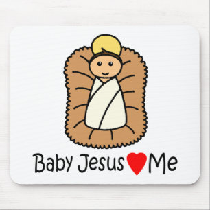 Baby Jesus Heart (Loves) Me Mouse Mat