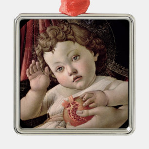 Baby Jesus Holding Pomegranate Metal Tree Decoration