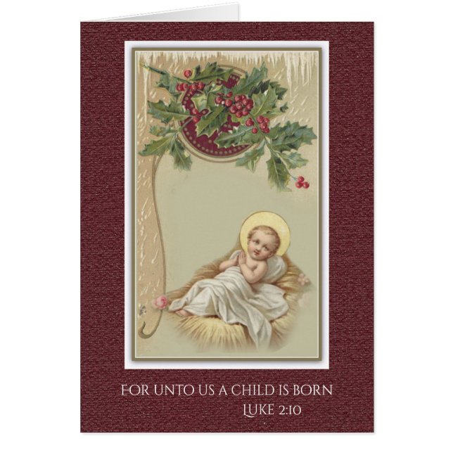 Baby Jesus in Manger Christmas Floral (Front)