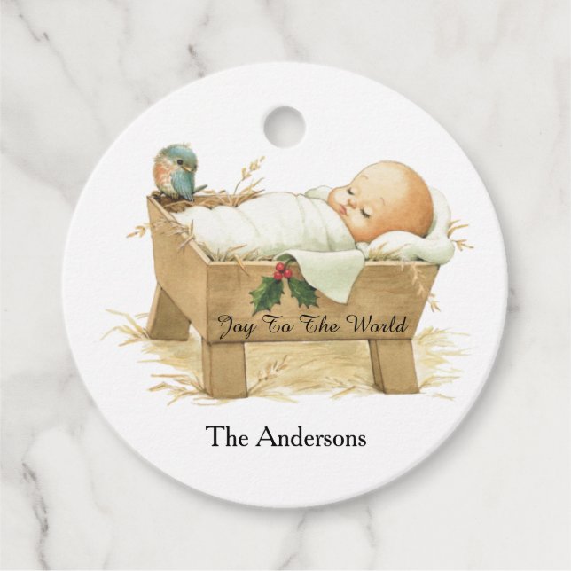Baby Jesus In Manger Favour Tag (Front)
