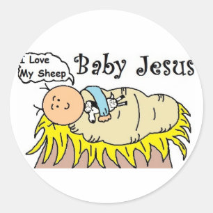 Baby Jesus In Manger Sticker