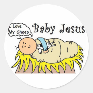 Baby Jesus In Manger Sticker