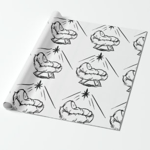 Baby Jesus In Manger Wrapping Paper