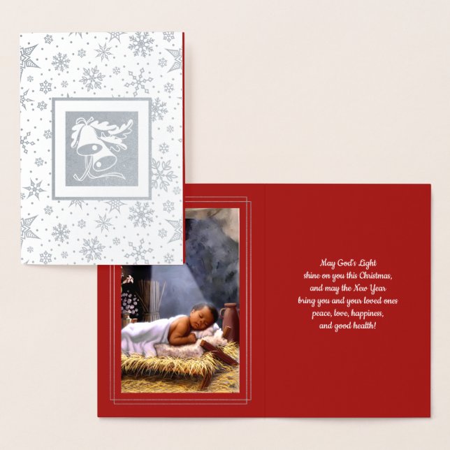 Baby Jesus Luxury Real Foil Christmas Card (Display)