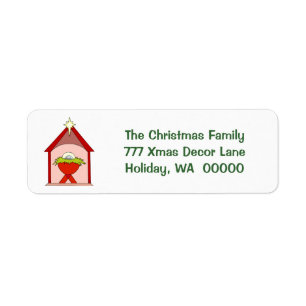Baby Jesus Manger Christmas  Mailing Labels