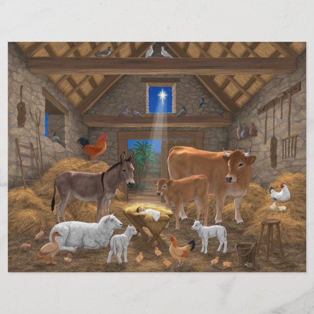 Baby Jesus Manger Holy Night Christmas Nativity (Front)