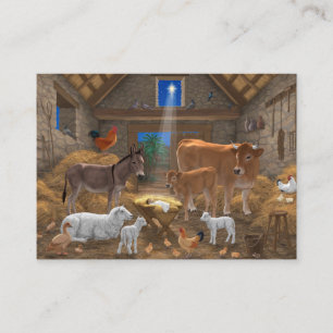 Baby Jesus Manger Holy Night Christmas Nativity Business Card