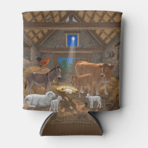 Baby Jesus Manger Holy Night Christmas Nativity Can Cooler
