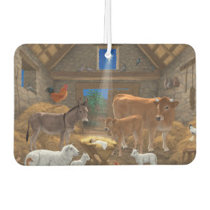 Baby Jesus Manger Holy Night Christmas Nativity Car Air Freshener