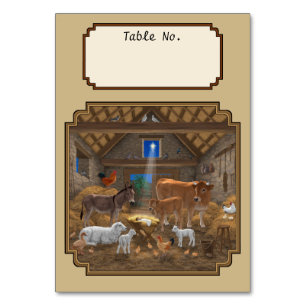 Baby Jesus Manger Holy Night Christmas Nativity Table Number