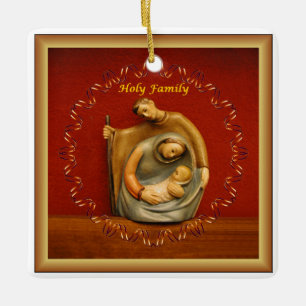 Baby Jesus, Mary, Joseph, Holy Family, Bethlehem Ceramic Ornament