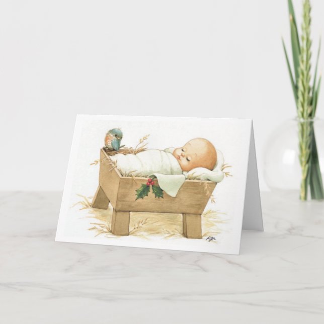 Baby Jesus Merry Christmas Greeting Card (Front)
