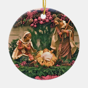 baby jesus nativity ceramic tree decoration