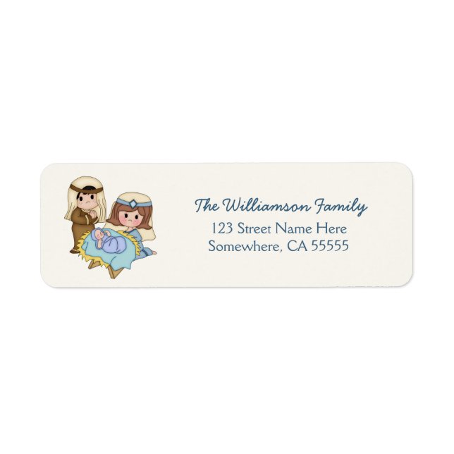 Baby Jesus Nativity Christmas Return Address Label (Front)