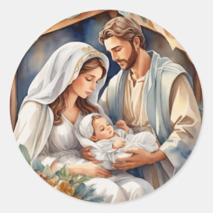 Baby Jesus   Nativity  Classic Round Sticker