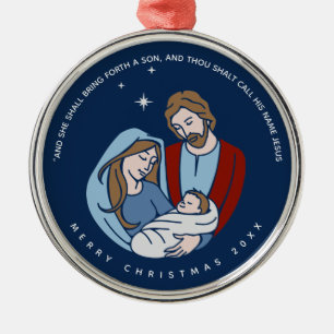 Baby Jesus Nativity Scene Christmas Metal Tree Decoration