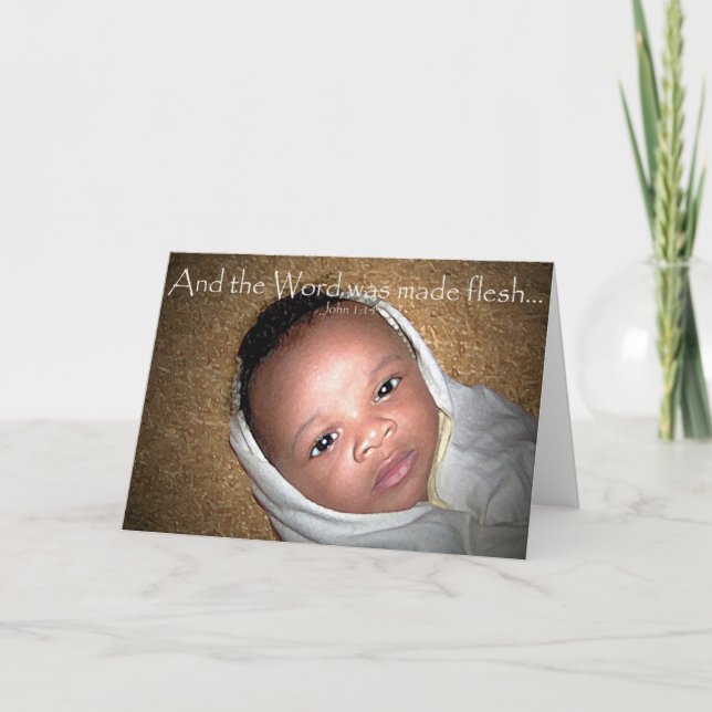 Baby Jesus On the Hay Holiday Card (Front)