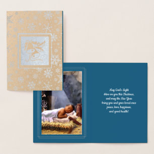 Baby Jesus Painting Christmas Luxury   Foil Card