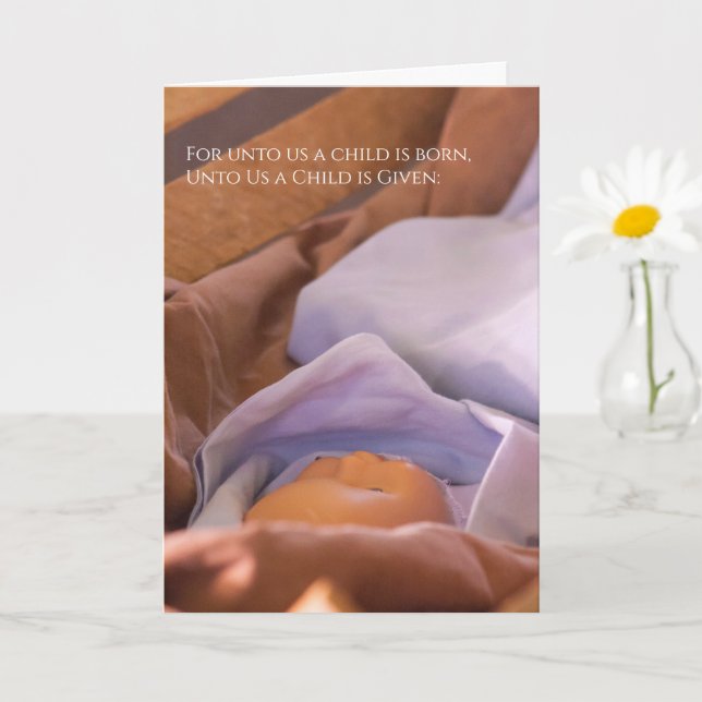 Baby Jesus Religious Christmas Card (Small Plant)