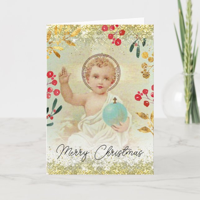 Baby Jesus religious Christmas Card (Front)