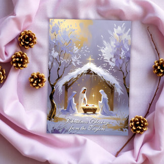 Baby Jesus Religious Scripture Catholic Christmas Holiday Card