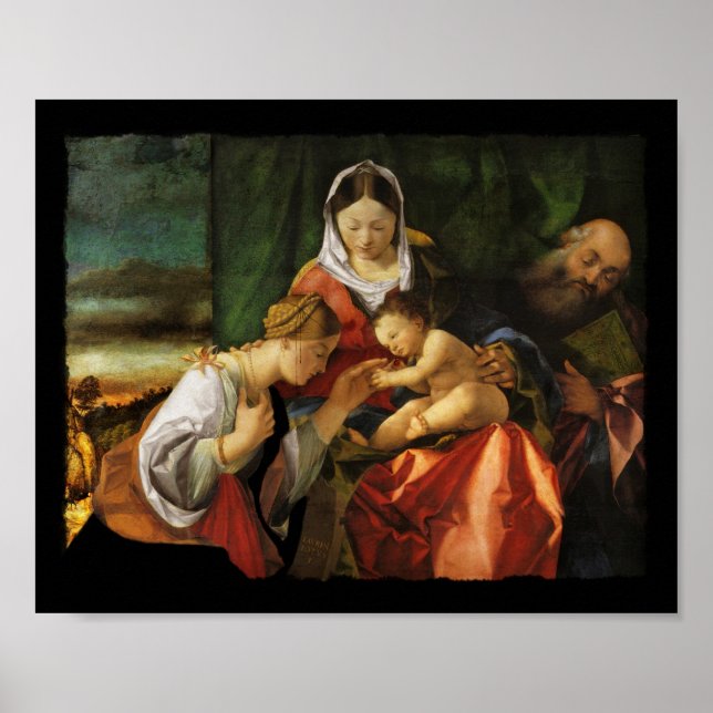Baby Jesus Saint Catherine and Mary Poster (Front)