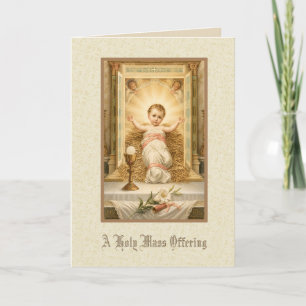 Baby Jesus Tabernacle Mass Offering Memorial Holiday Card