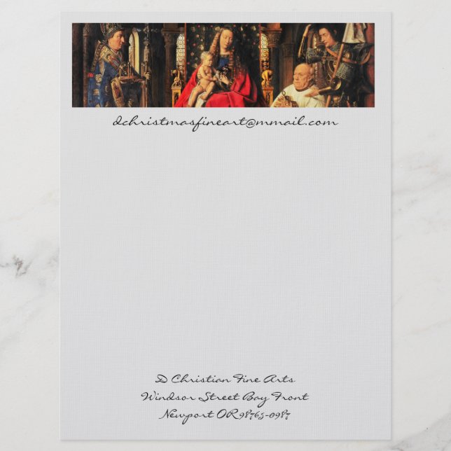 Baby Jesus Touching Dove Custom Letterhead (Front)