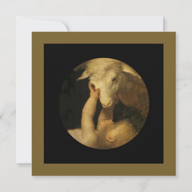 Baby Jesus Touching Lamb Face (Front)