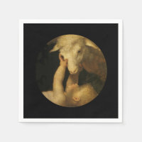 Baby Jesus Touching Lamb Face